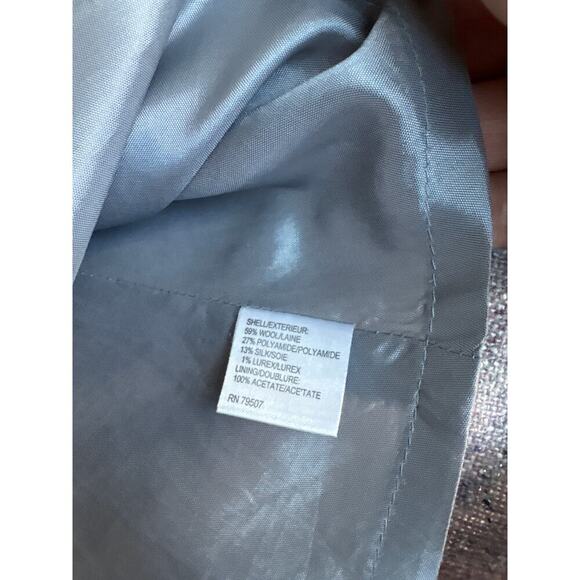 Isda & Co Lavender Gray Wool Flared Skirt Size 2 Metallic Thread - Picture 3 of 7